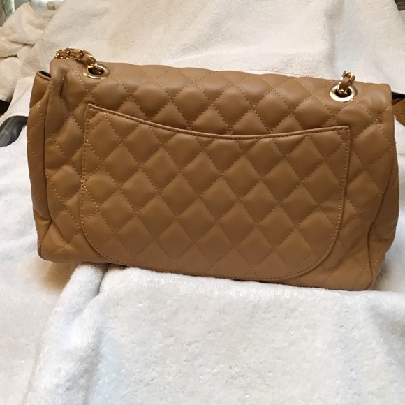 DESIGNER INSPIRED QUILTED TAN SHOULDER BAG, NWT - Picture 4 of 8